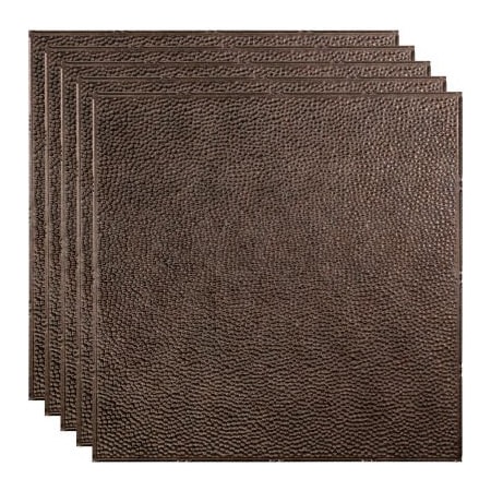 Acoustic Ceiling Products Fasade Border Fill - 23-3/4" x 23-3/4" PVC Lay In Tile in Smoked Pewter - PL5927